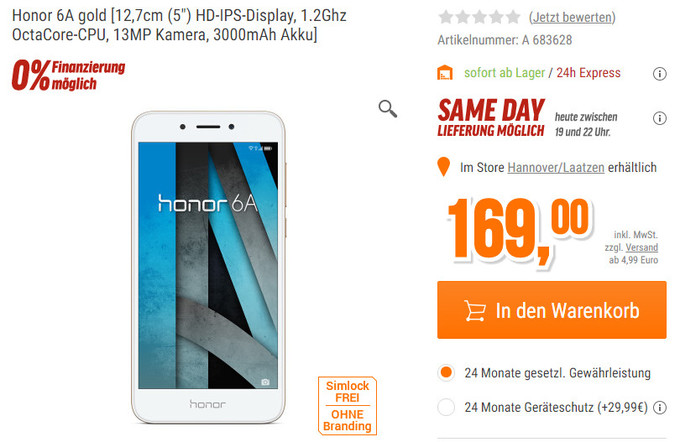 Середнячок Honor 6A с Android Nougat начали продавать в Европе за €169 Середнячок Honor 6A с Android Nougat начали продавать в Европе за €169