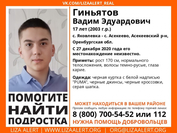 В Самарской области почти месяц ищут 17-летнего парня В Самарской области почти месяц ищут 17-летнего парня0