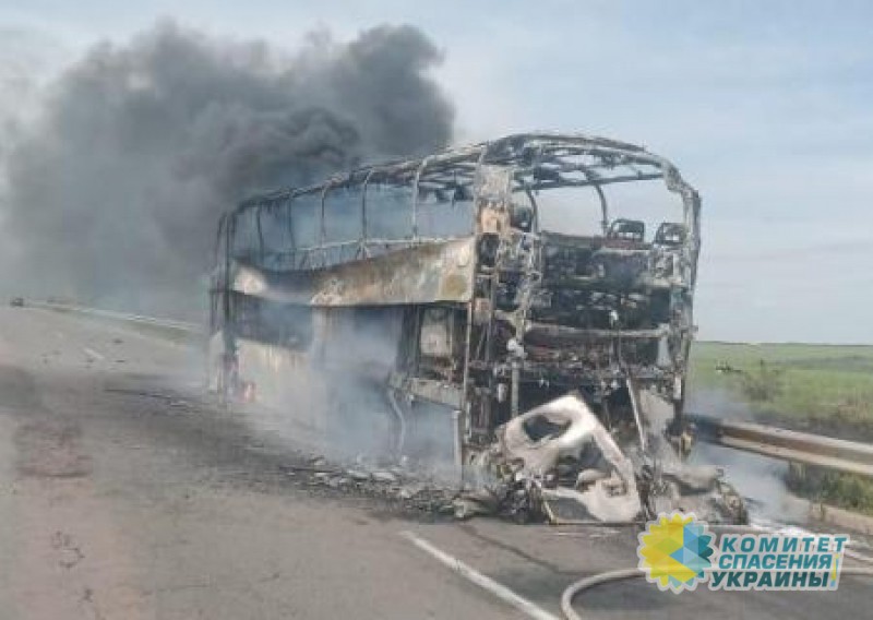 На трассе «Киев-Одесса» дотла выгорел рейсовый автобус На трассе «Киев-Одесса» дотла выгорел рейсовый автобус