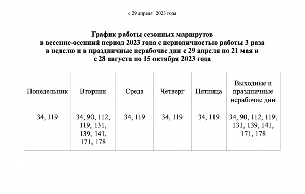 График работы дачных автобусов в Омске на 2023 год График работы дачных автобусов в Омске на 2023 год3